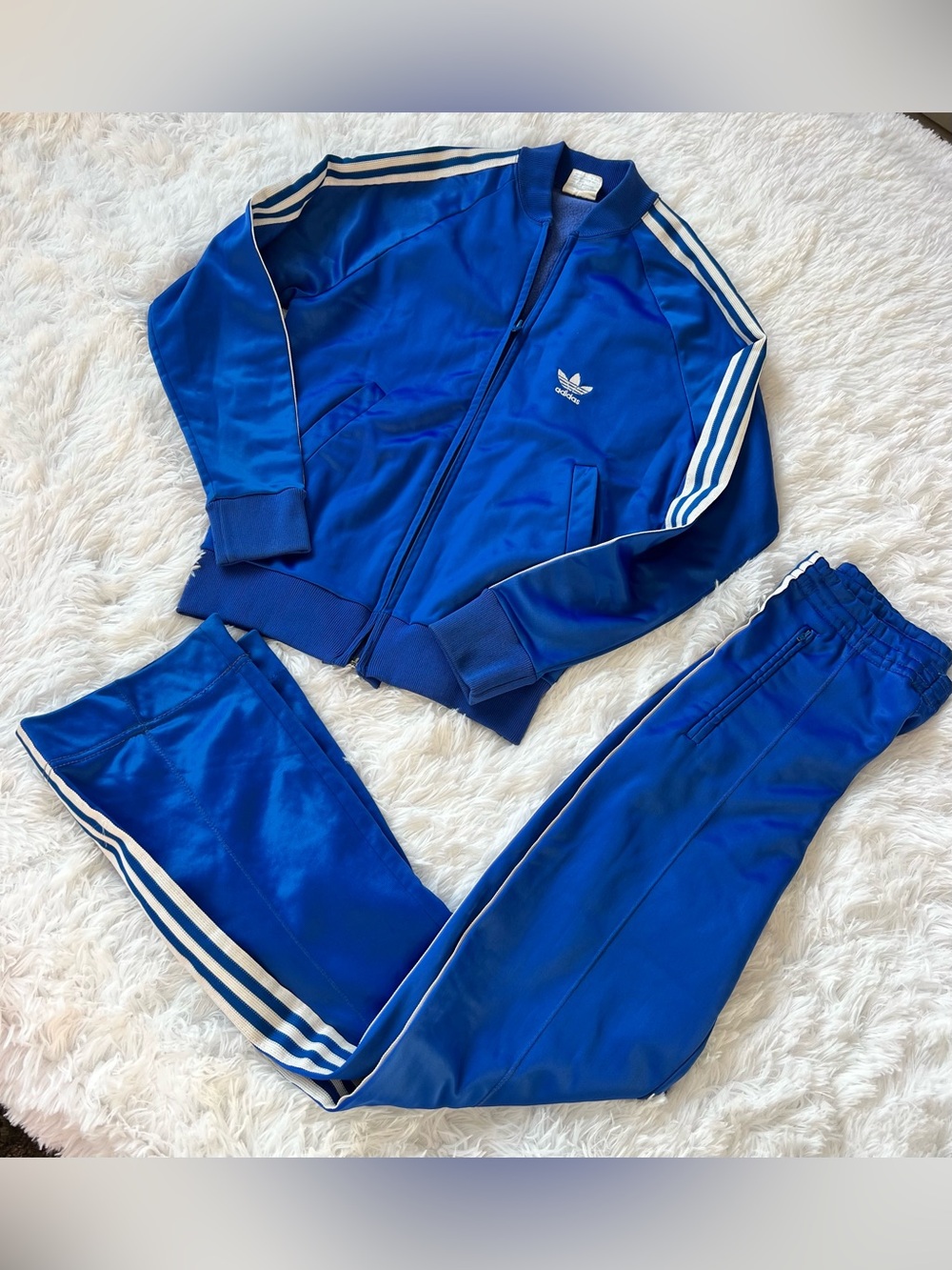 Vintage 80's Adidas ATP Keyrolan Blue/White Tracksuit 2 Pieces Set NAU Sz. XS
